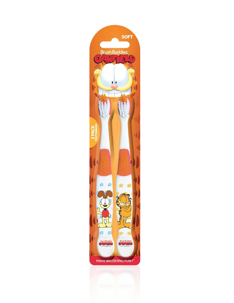 Garfield and Odie Toothbrush is designed with fun exclusive characters featuring Garfield and his friend Oddie .The brush head are rounded and can reach multiple positions, helping children to clean teeth more effectively .Exclusively Available at Reliance Gifts www.reliancegifts.co.uk
