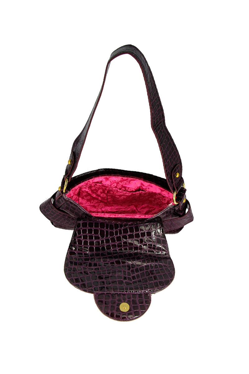 Betty Boop Mock Croc Purple Evening Handbag