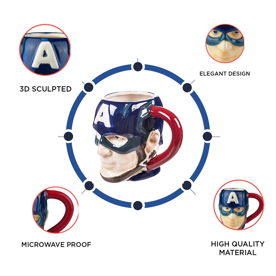 Marvel Ceramic Captain America 3D Mug