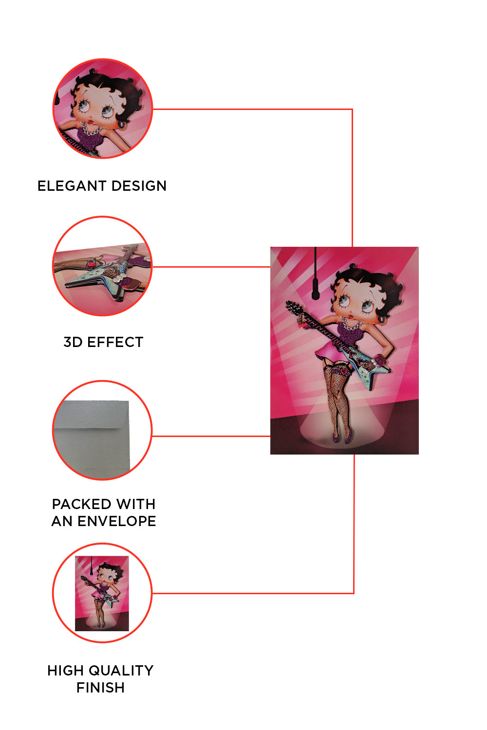 Betty Boop Decoupage Blank Greetings Card (3D)6