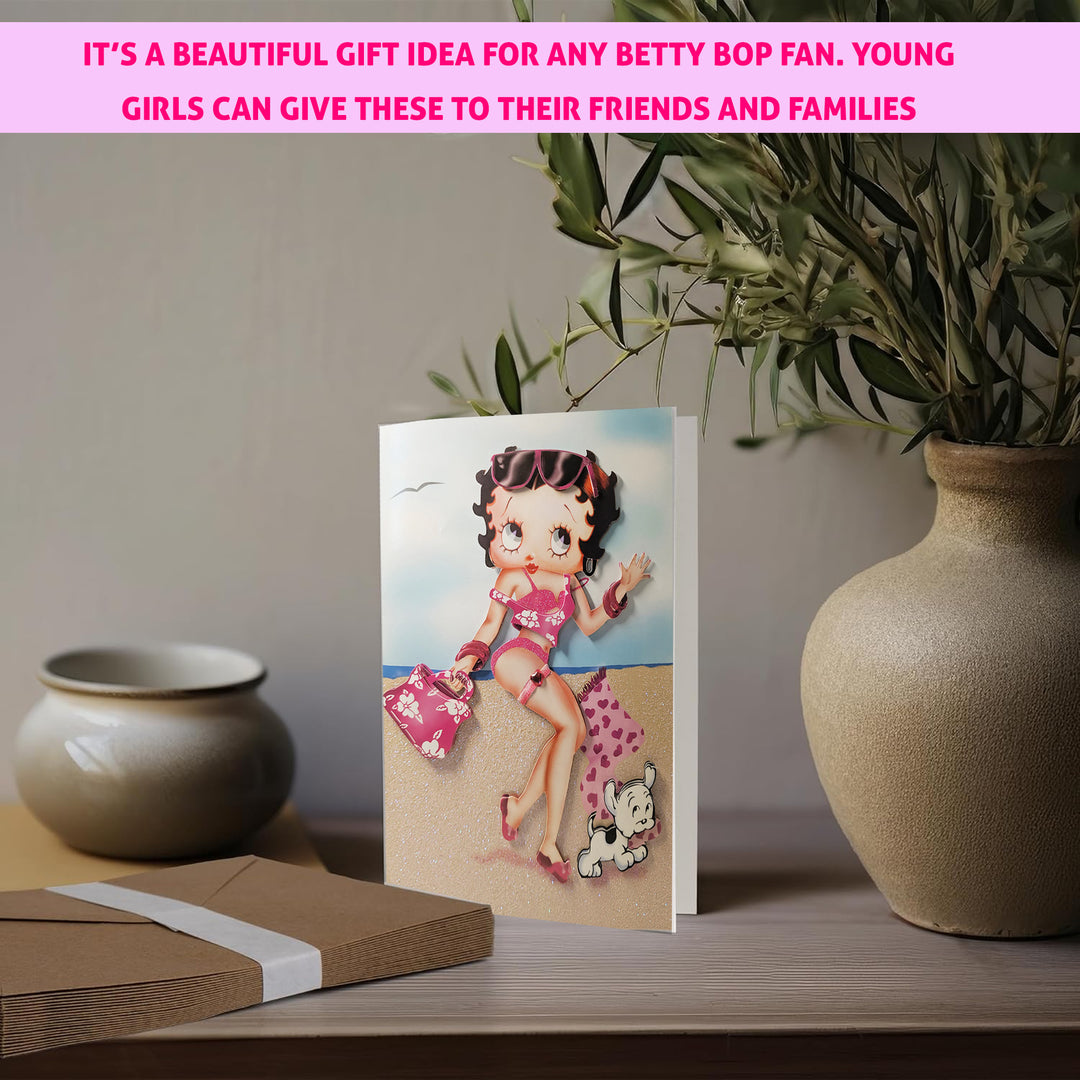 Betty Boop Beach Babe Decoupage Blank Greetings Card (3D)