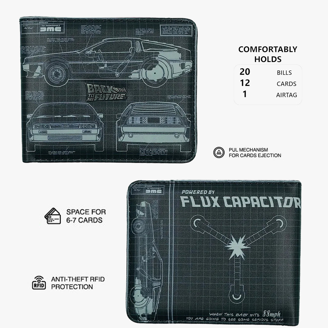 Back To The Future DeLorean 85 Blueprint Wallet