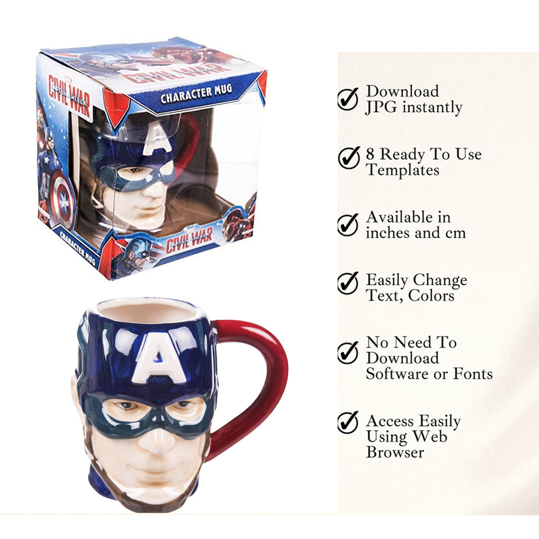 Marvel Ceramic Captain America 3D Mug