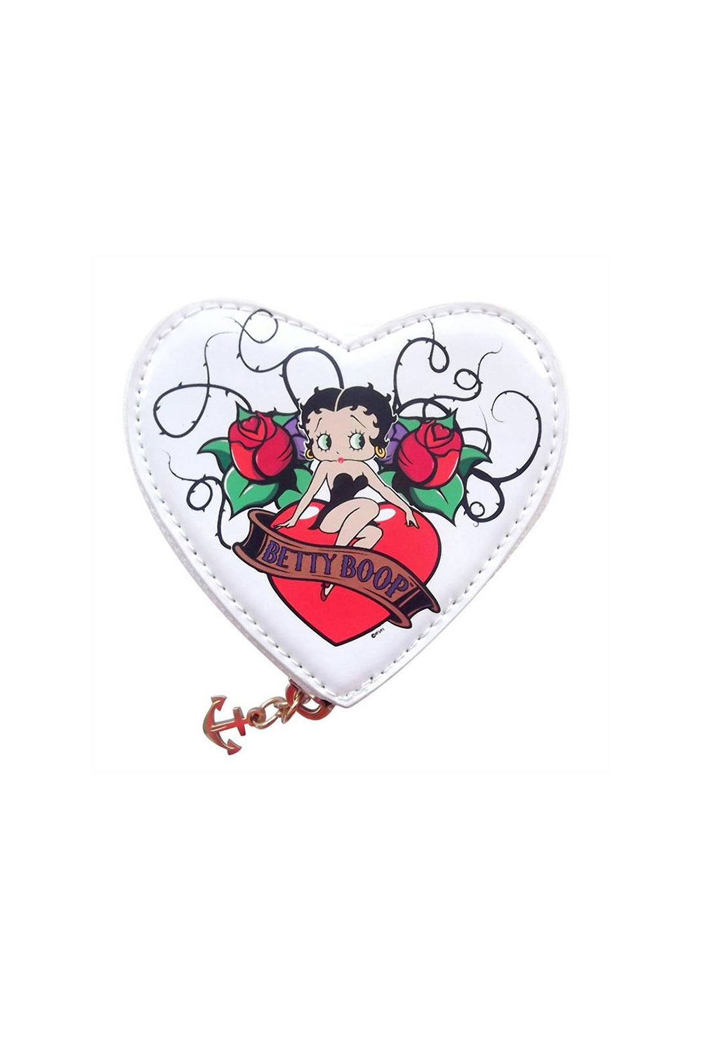 Betty Boop Heart Shaped White Coin Purse