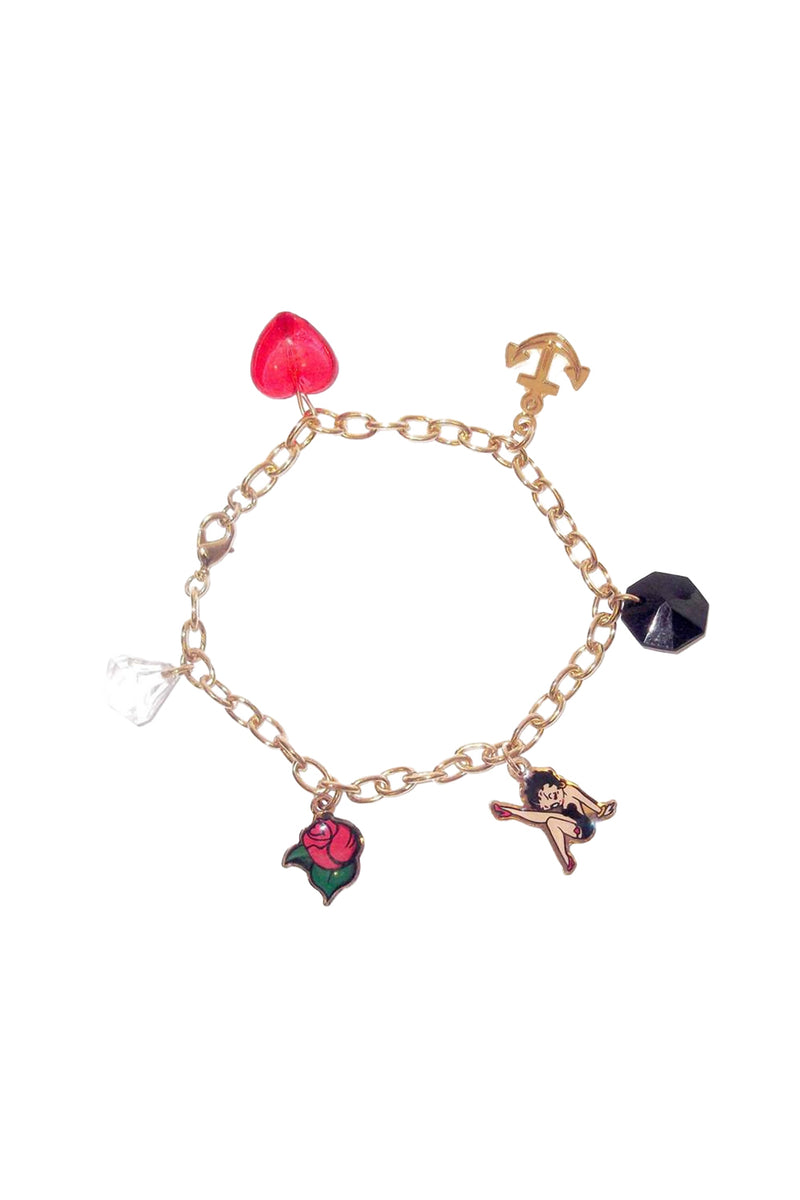 Betty Boop Charm Bracelet - Golden