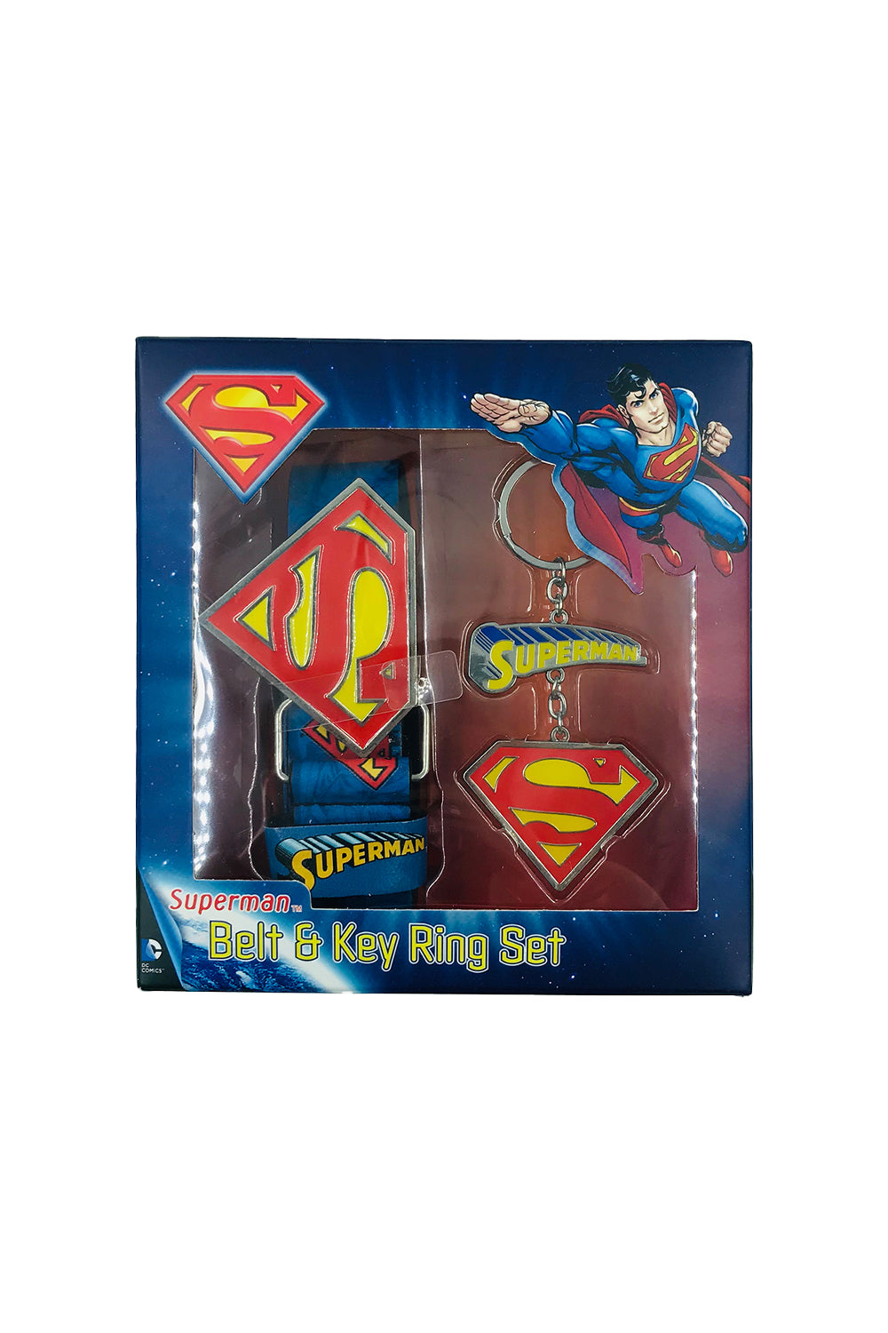 DC Superman Belt & Key Ring Gift Set