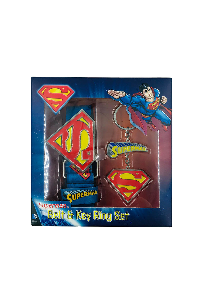 DC Superman Belt & Key Ring Gift Set