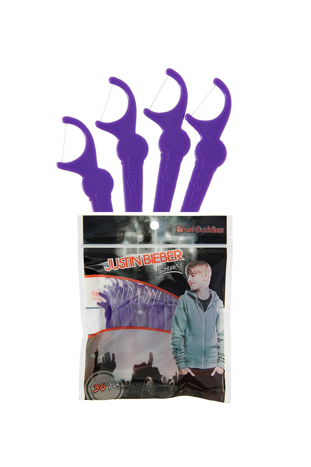 Brush Buddies Justin Bieber Flossers Pack of 36