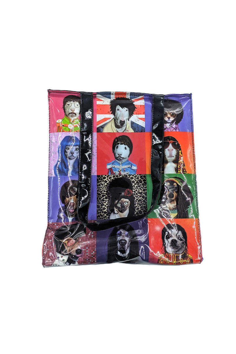 Pets Rock Multi Character Plastic Tote Shopper Bag