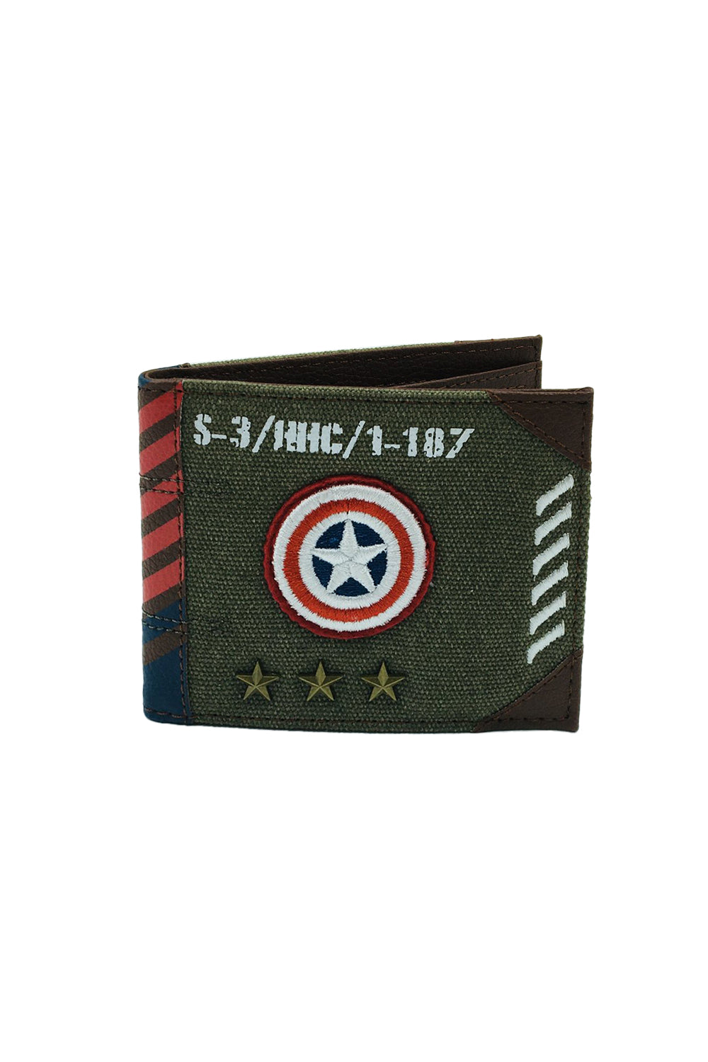 Marvel Captain America Vintage Military Army Zip Top Canvas Wallet