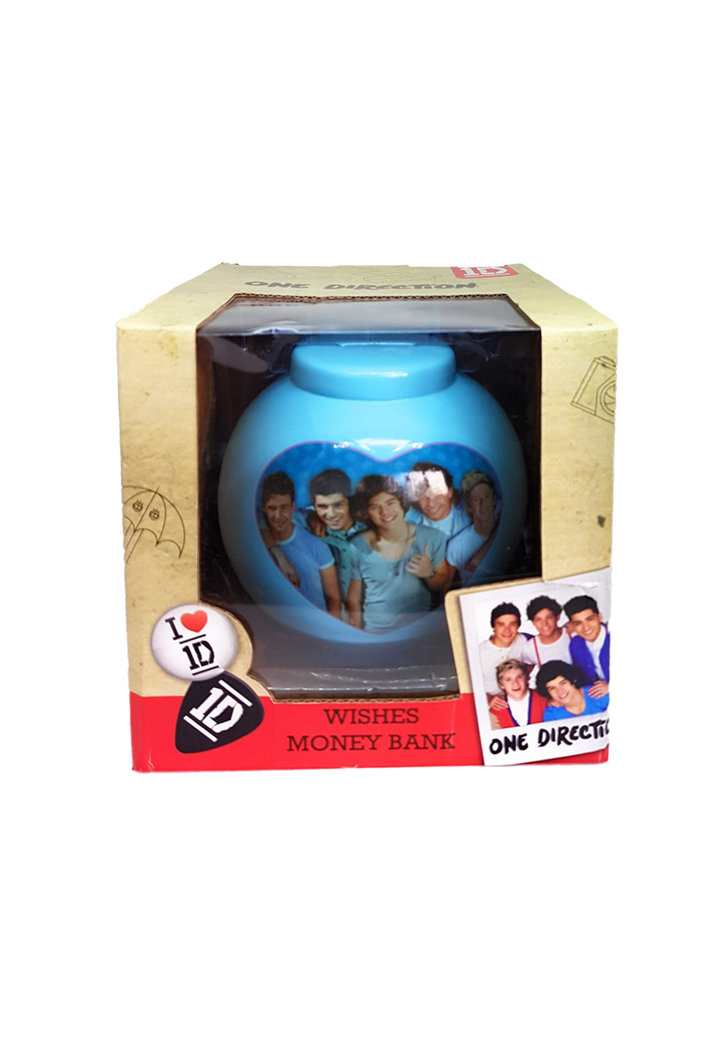 One Direction Red and Blue Ceramic Money Pot