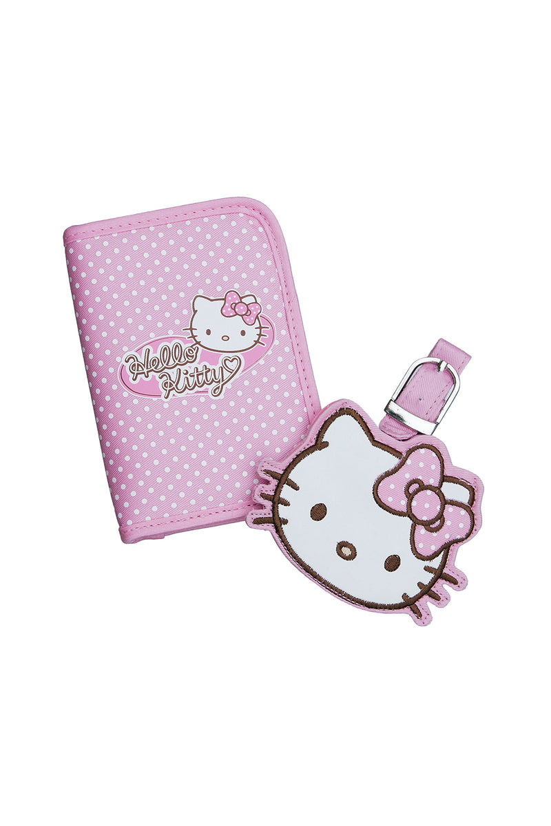 Hello Kitty Pink Passport Holder and Luggage Tag Set With Gift Box