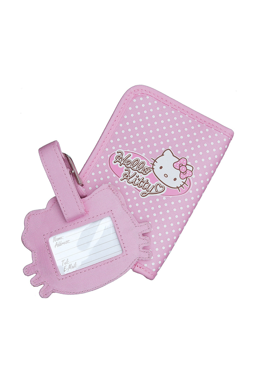 Hello Kitty Pink Passport Holder and Luggage Tag Set With Gift Box