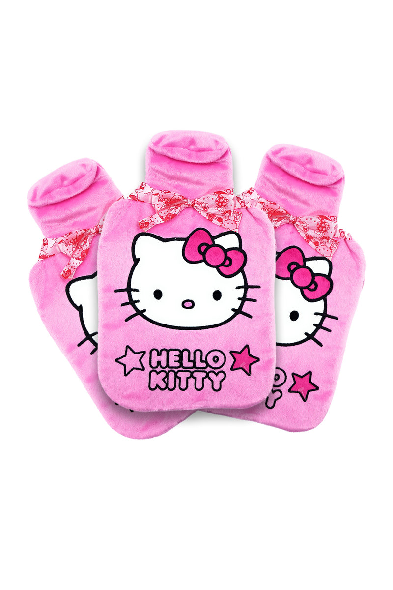 Hello Kitty Pink Star Hot Water Bottle & cover set  -  2Ltr