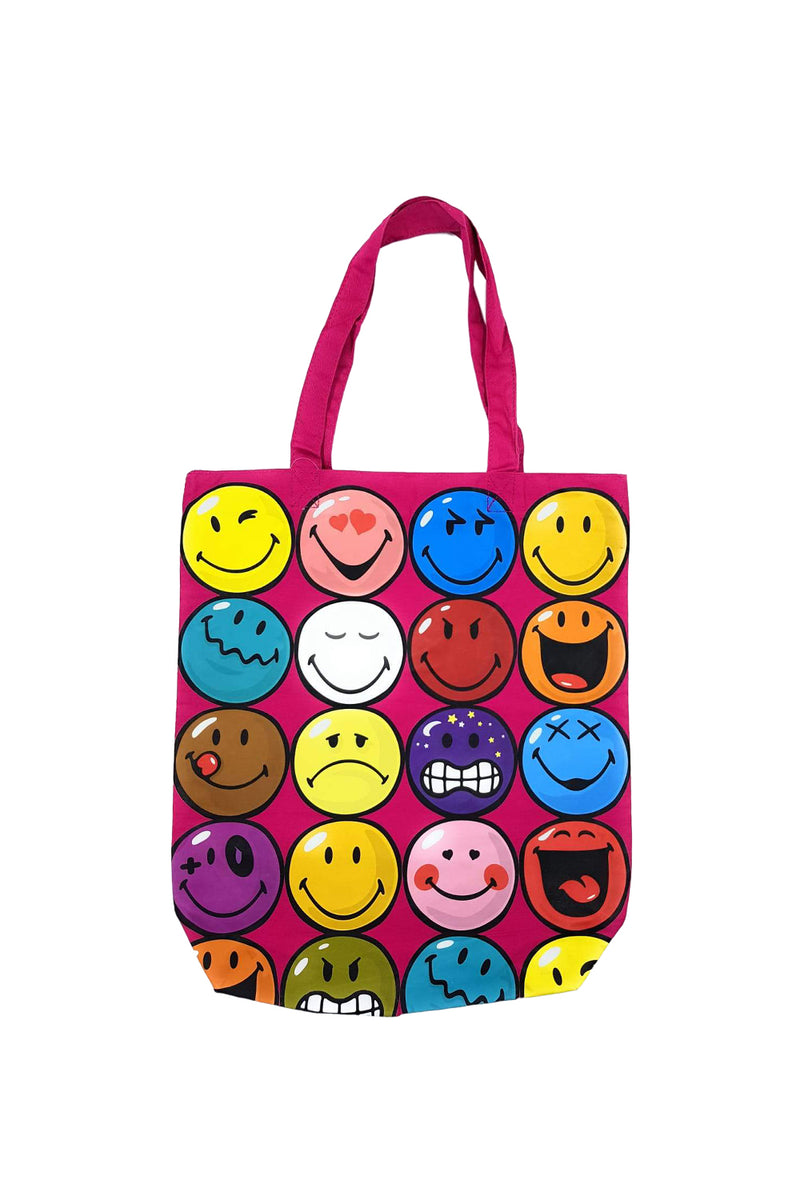 Smiley Pink  Multi-face Tote Bag
