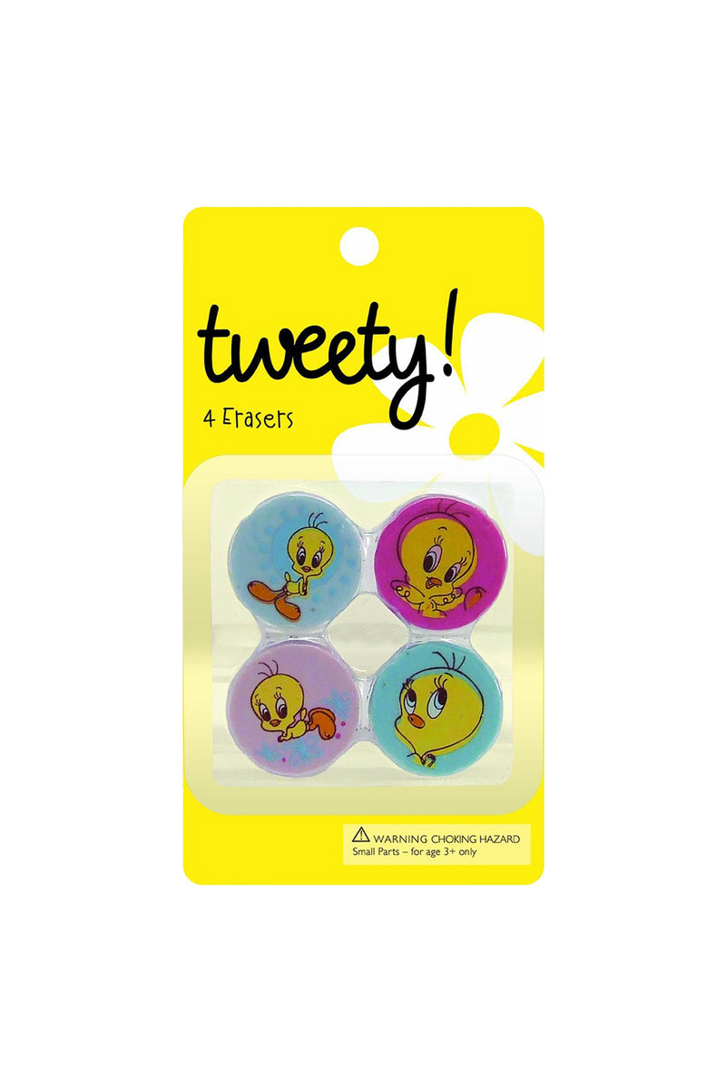 Tweety 4 pack eraser Set