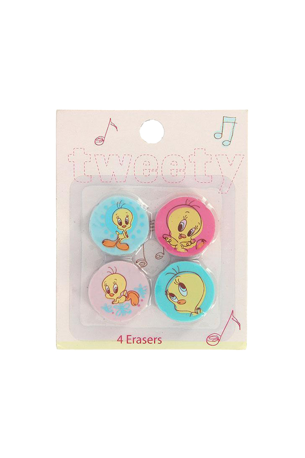 Tweety 4 pack eraser Set