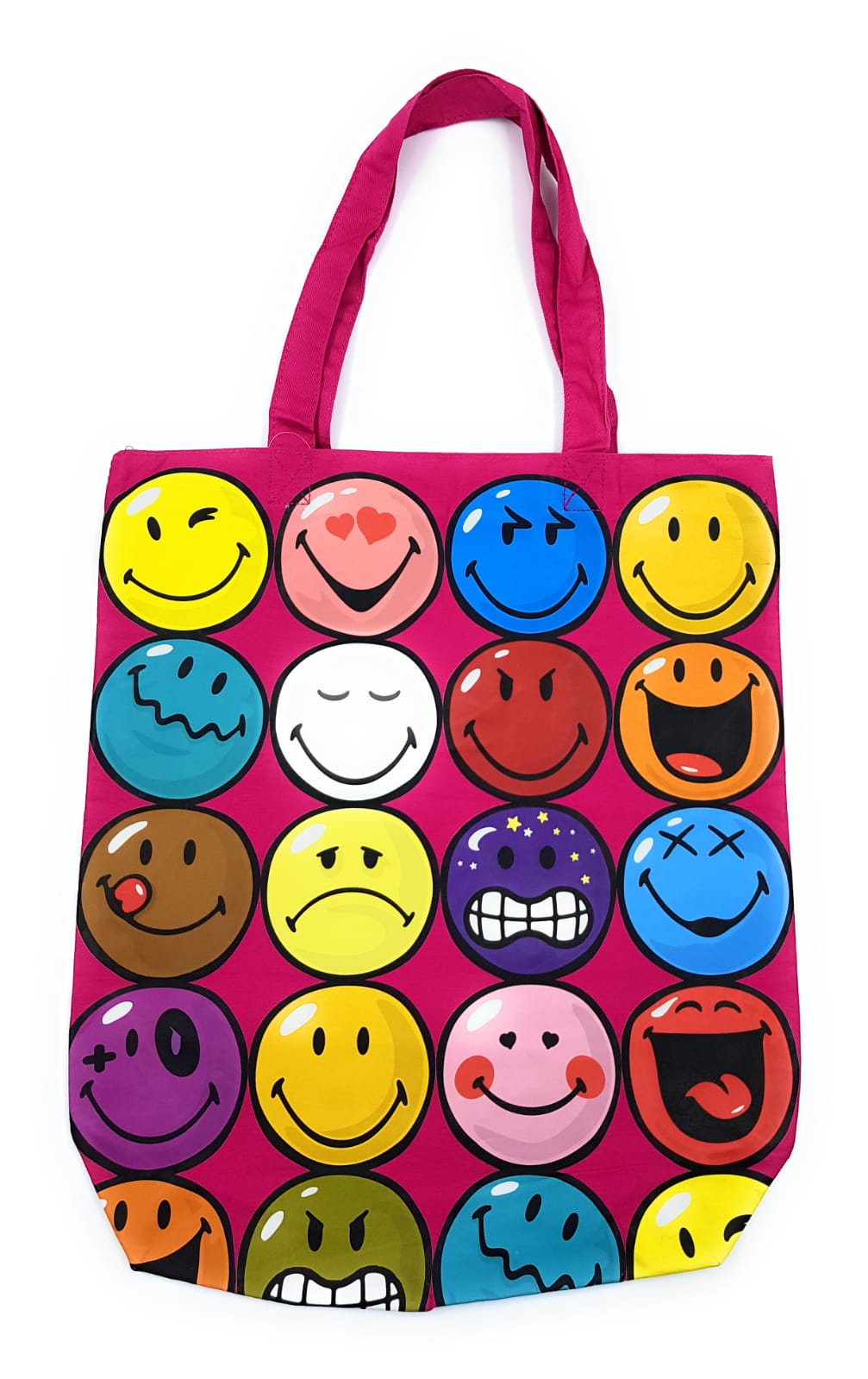 Smiley Pink  Multi-face Tote Bag