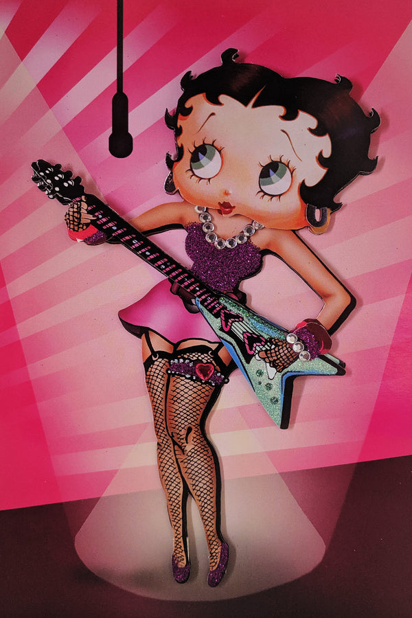 Betty Boop Rock Chick Decoupage Blank Greetings Card (3D)