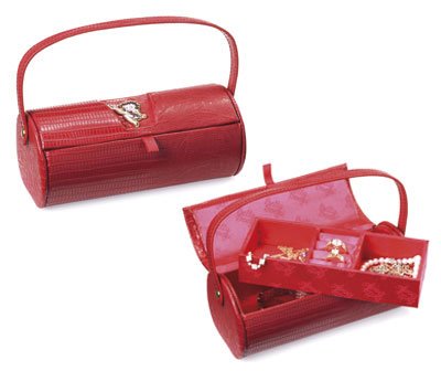 Betty Boop Jewellery Box Betty Boop Classic Red 'Rachel' Jewellery Box is a lovely red jewellery box which is very elegant and classy. This PU leather jewellery box is a hard case jewellery box with two compartment storage area with a removable tray. Exclusively Available at Reliance Gifts www.reliancegifts.co.uk