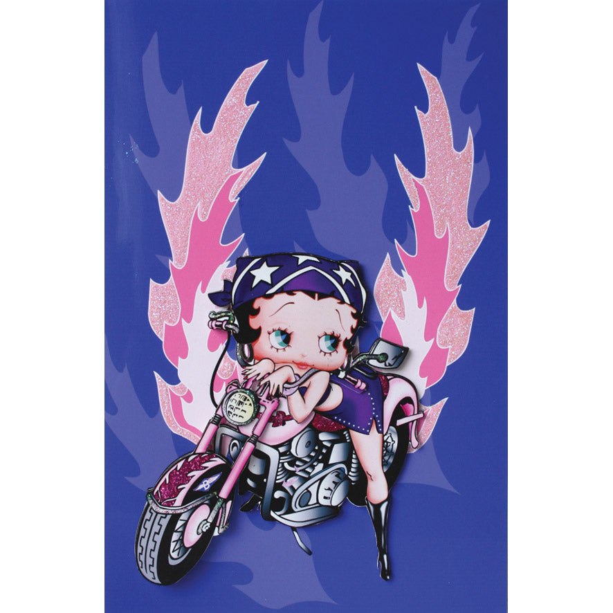 Betty Boop Biker Decoupage Blank Greetings Card (3D)