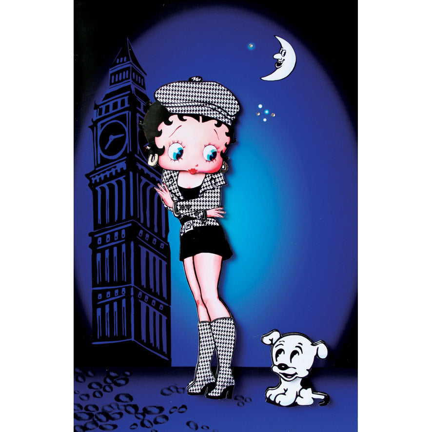 Betty Boop London Decoupage Blank Greetings Card (3D)