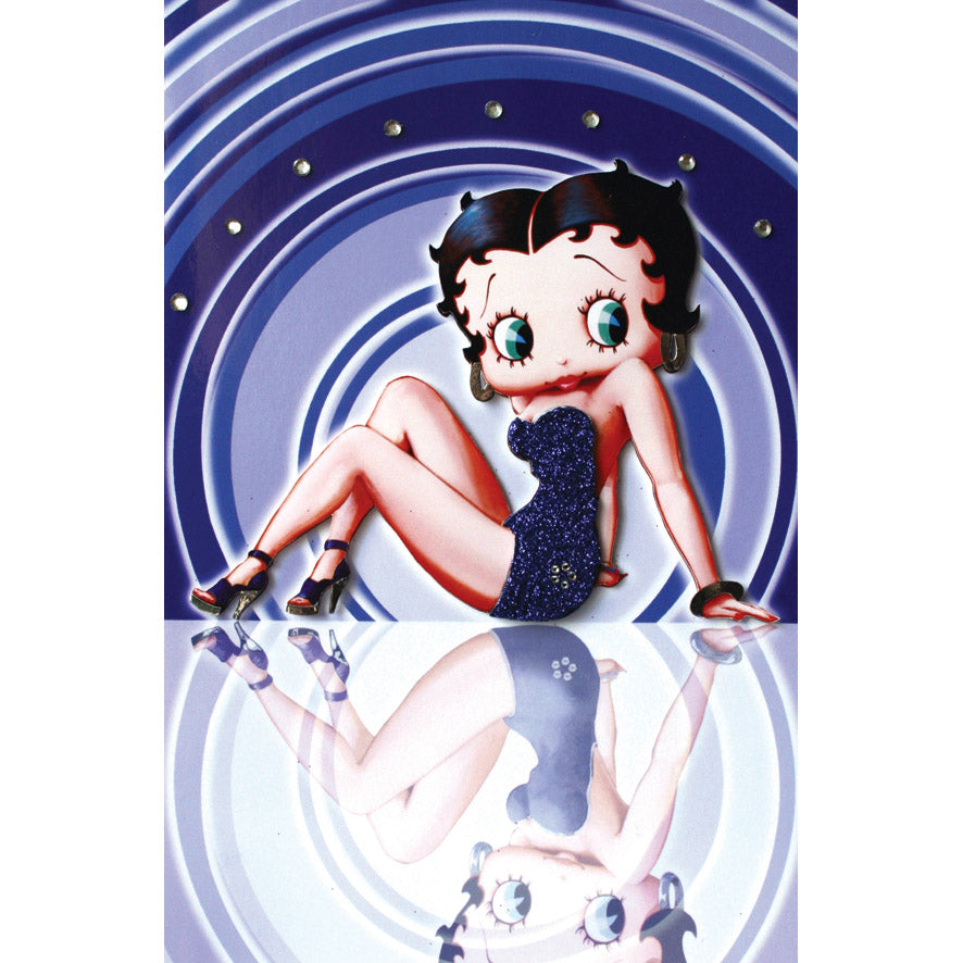 Betty Boop Swimsuit Decoupage Blank Greetings Card (3D)