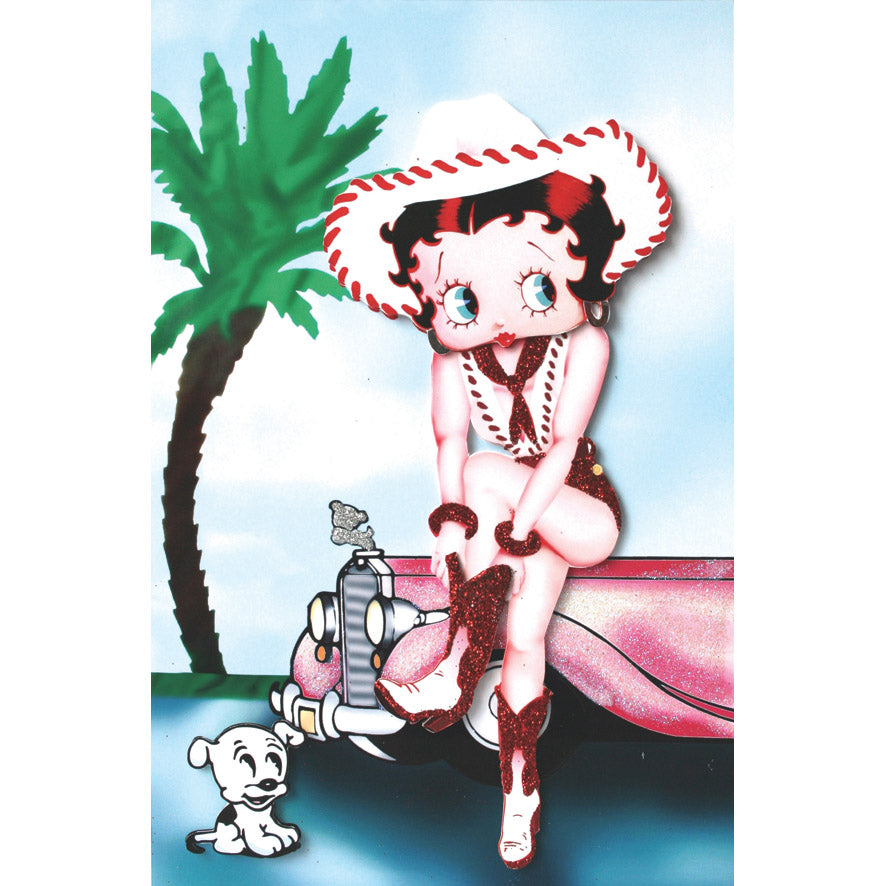 Betty Boop Cowgirl Decoupage Blank Greetings Card (3D)