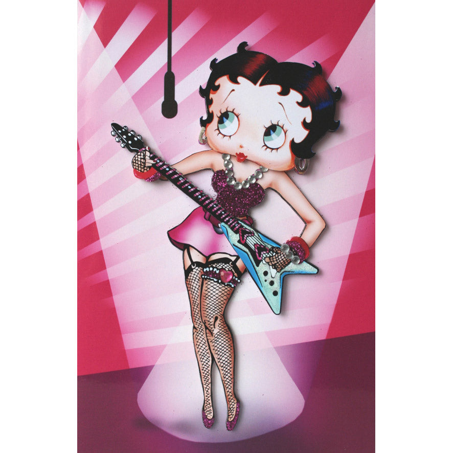 Betty Boop Rock Chick Decoupage Blank Greetings Card (3D)