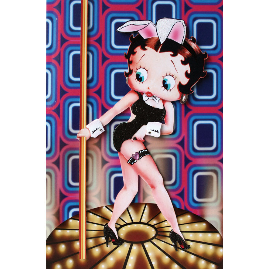 Betty Boop Bunny Decoupage Blank Greetings Card