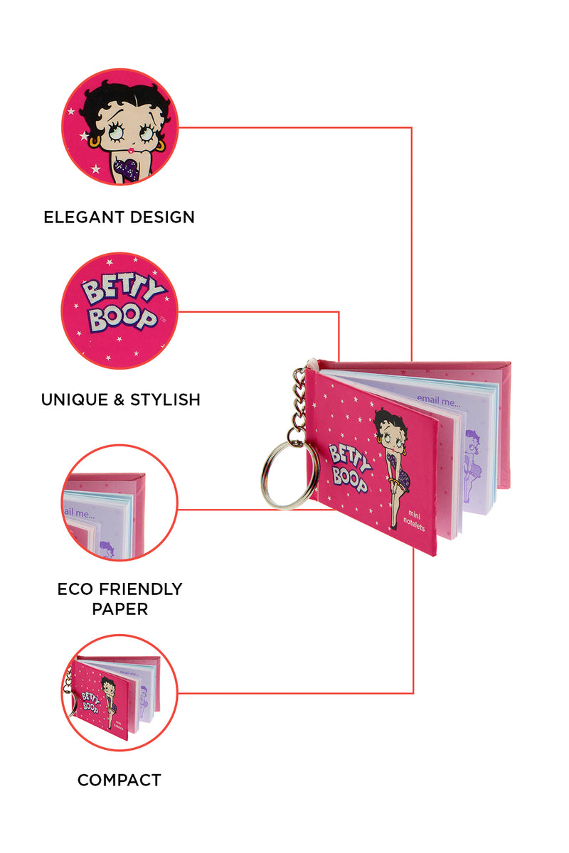 Betty Boop Star Struck Small Address Book With Key Ring