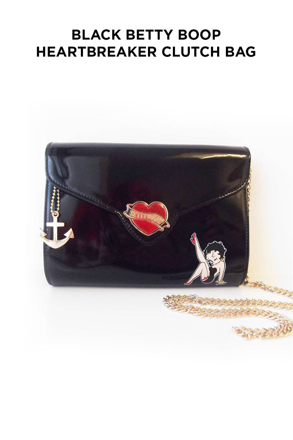 Betty Boop Black Heartbreaker clutch bag