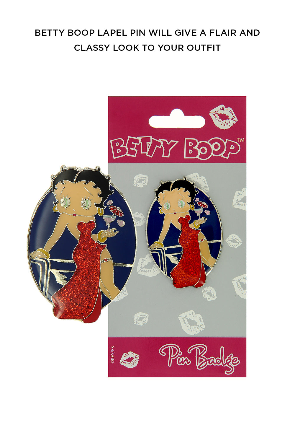 Betty Boop Lapel Pin Cocktail