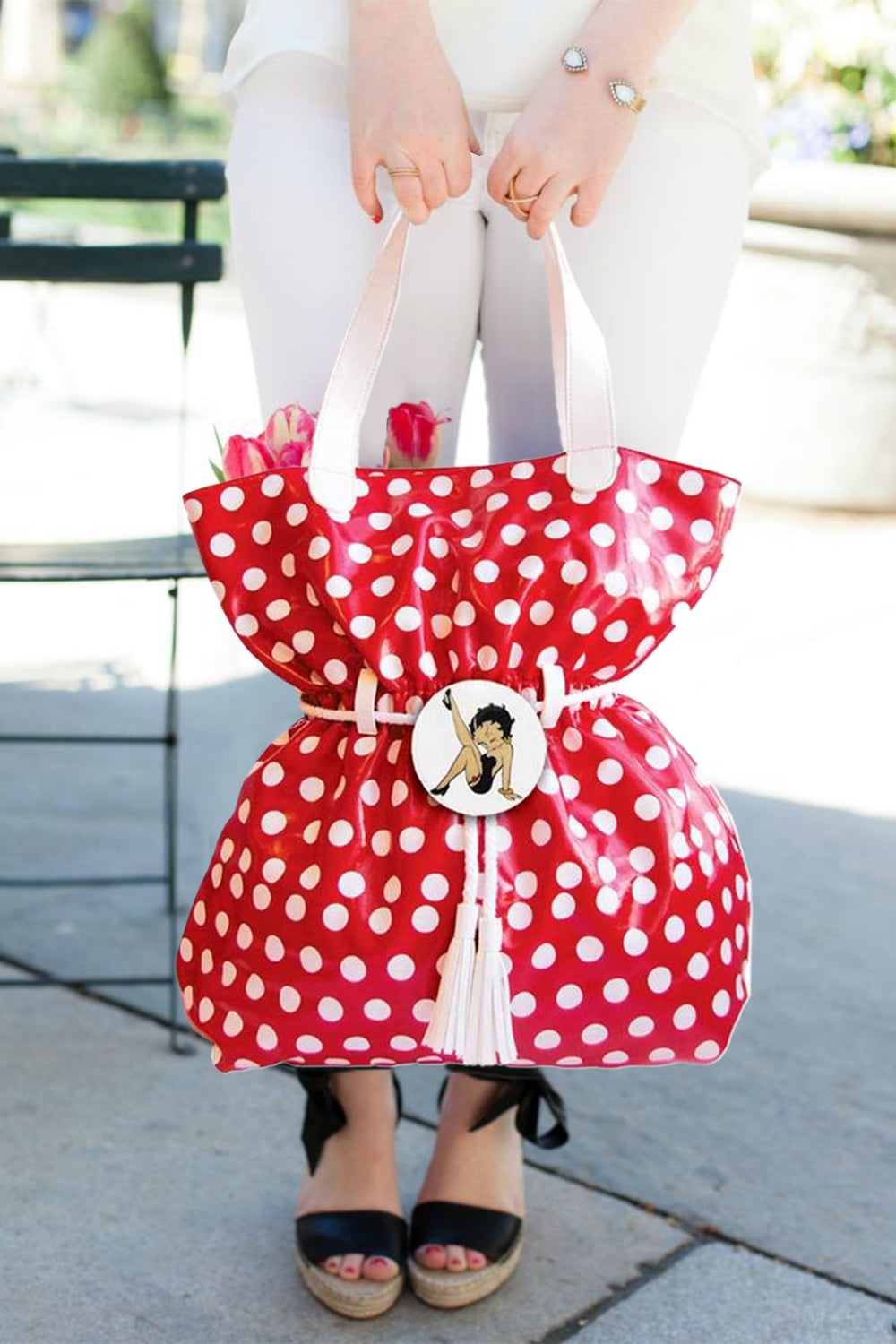 Betty Red Polka Dot Beach Bag/Betty Boop Polka Dot Deluxe Beach bag