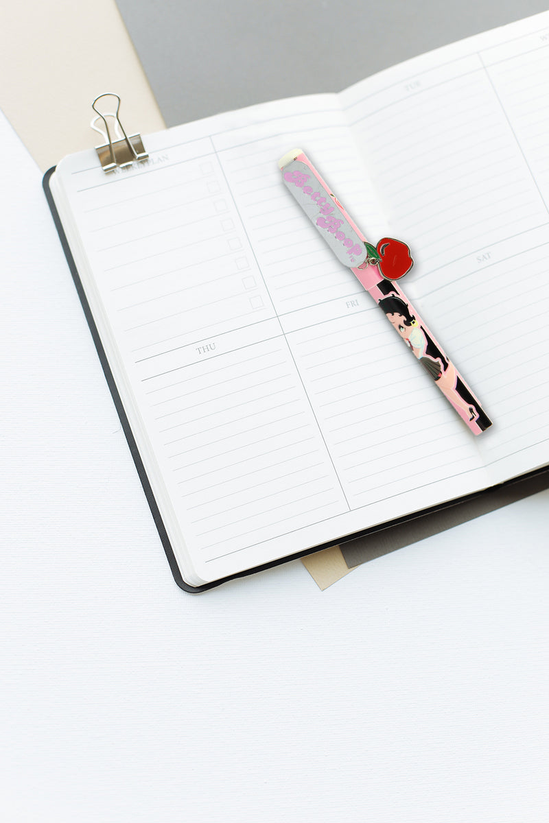 Betty Boop School Girl Retro Apple Charm Pen