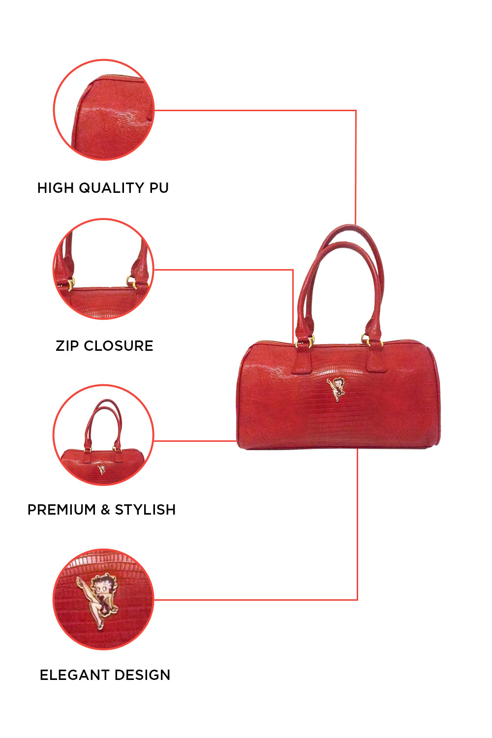 Betty Boop Classic Red Handbag