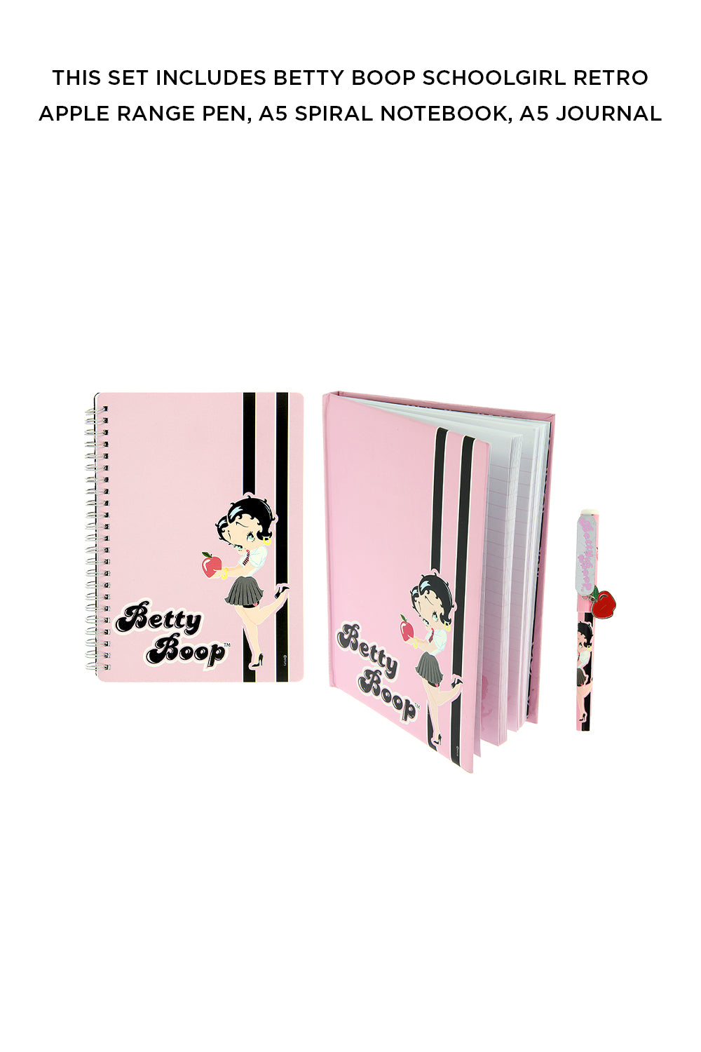 Betty Boop Schoolgirl Retro Apple Stationery Set