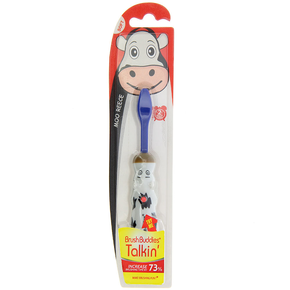 Brush Buddies Talkin Moo Reece (Cow)Toothbrush -Blue