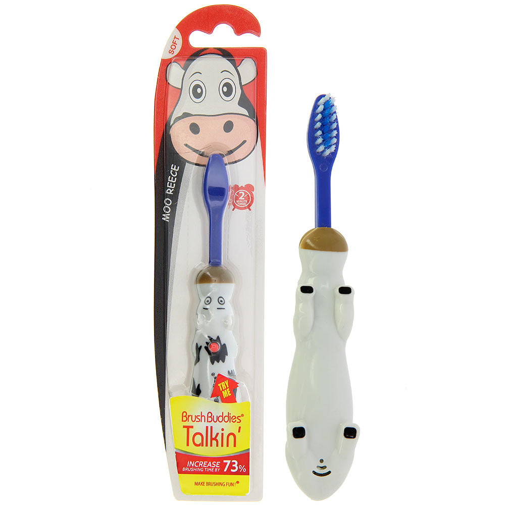 Brush Buddies Talkin Moo Reece (Cow)Toothbrush -Blue