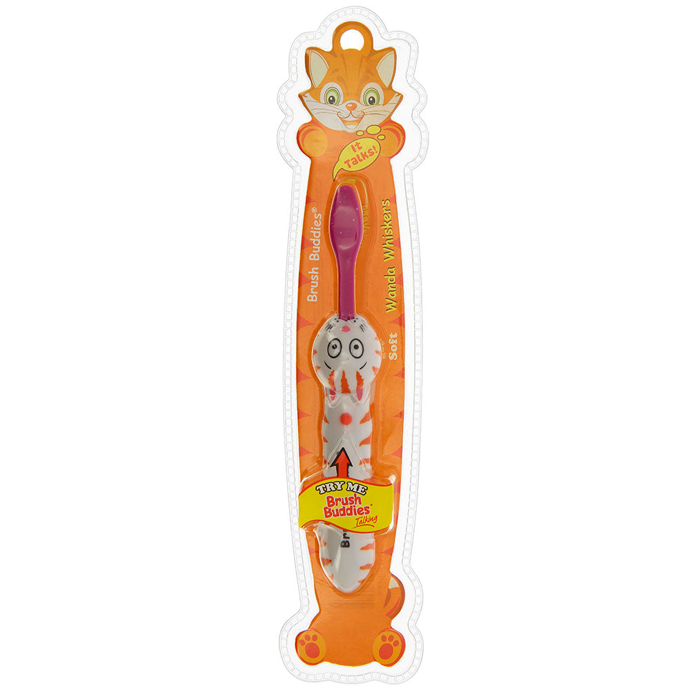 Brush Buddies Talkin Wanda Whiskers (Cat) Toothbrush - Pink