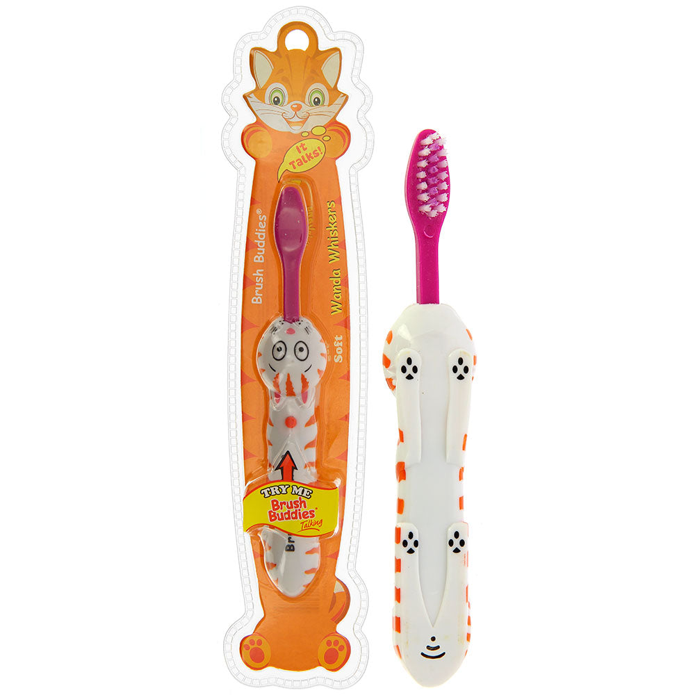 Brush Buddies Talkin Wanda Whiskers (Cat) Toothbrush - Pink