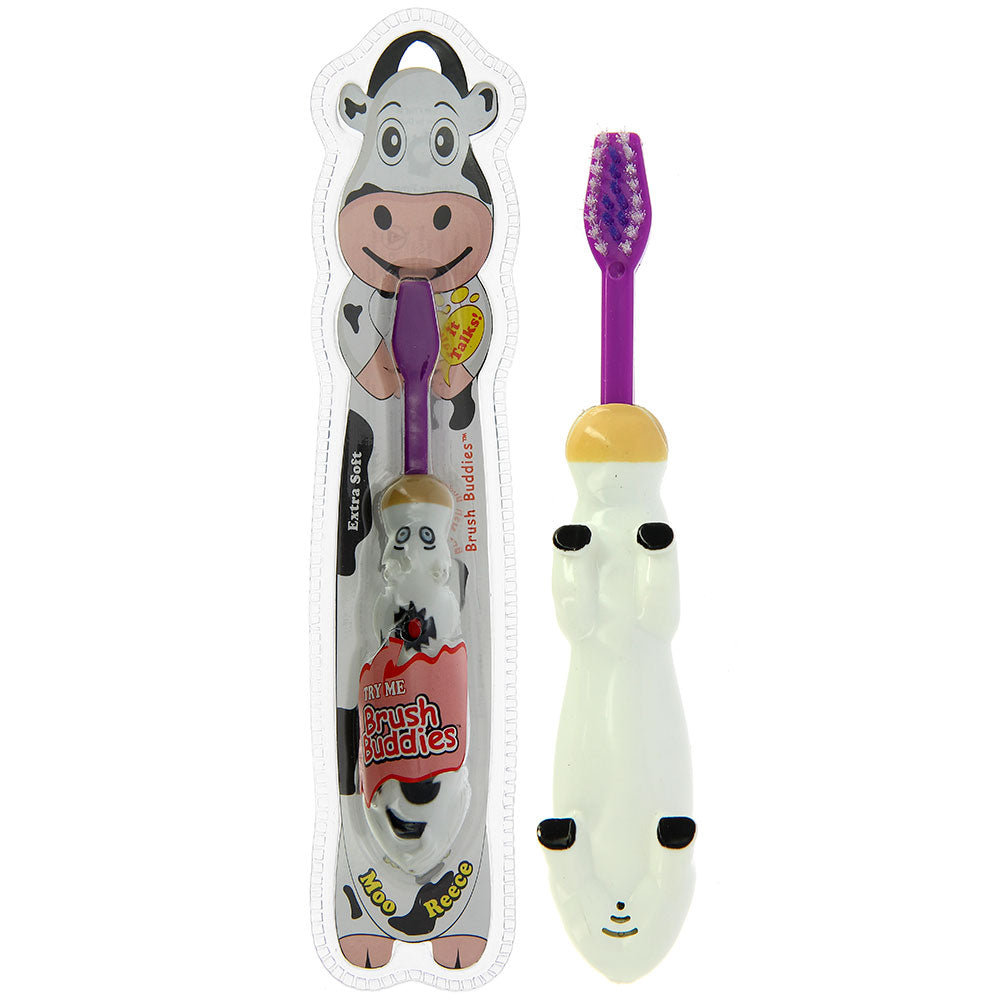 Brush Buddies Talkin Moo Reece (Cow)Toothbrush -Purple