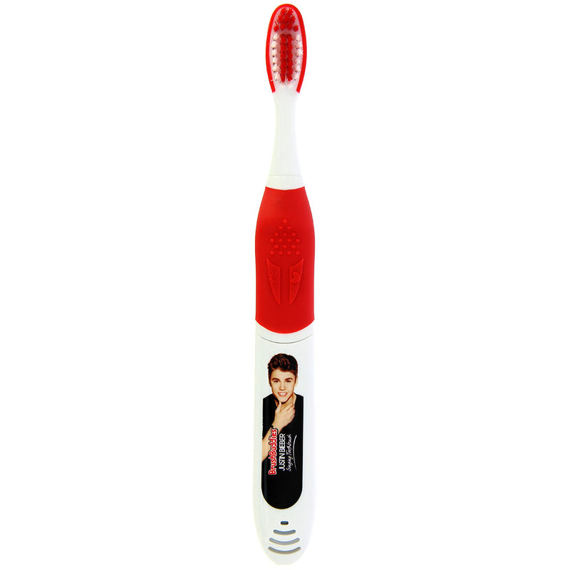 Justin Bieber Singing Toothbrush features the hits "As Long As You Love Me" and "Beauty and a Beat" by Justin Bieber. Join the brushing revolution by getting your Justin Bieber singing toothbrush today. Exclusively Available at Reliance Gifts www.reliancegifts.co.uk