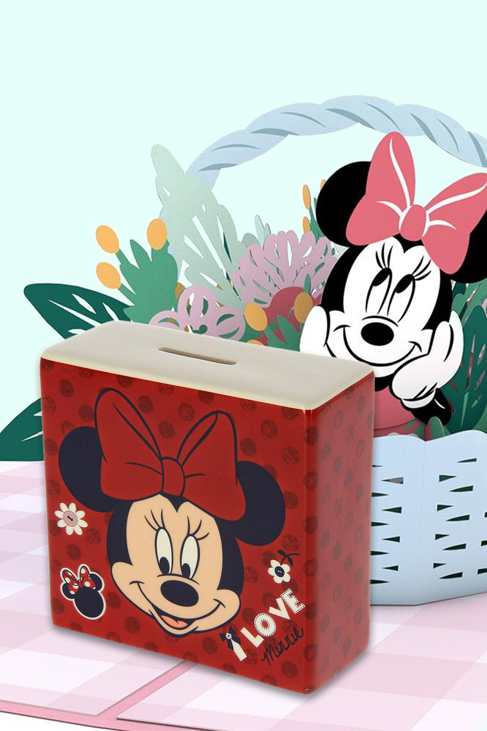 Disney I LOVE MINNIE Money bank With Gift Box.