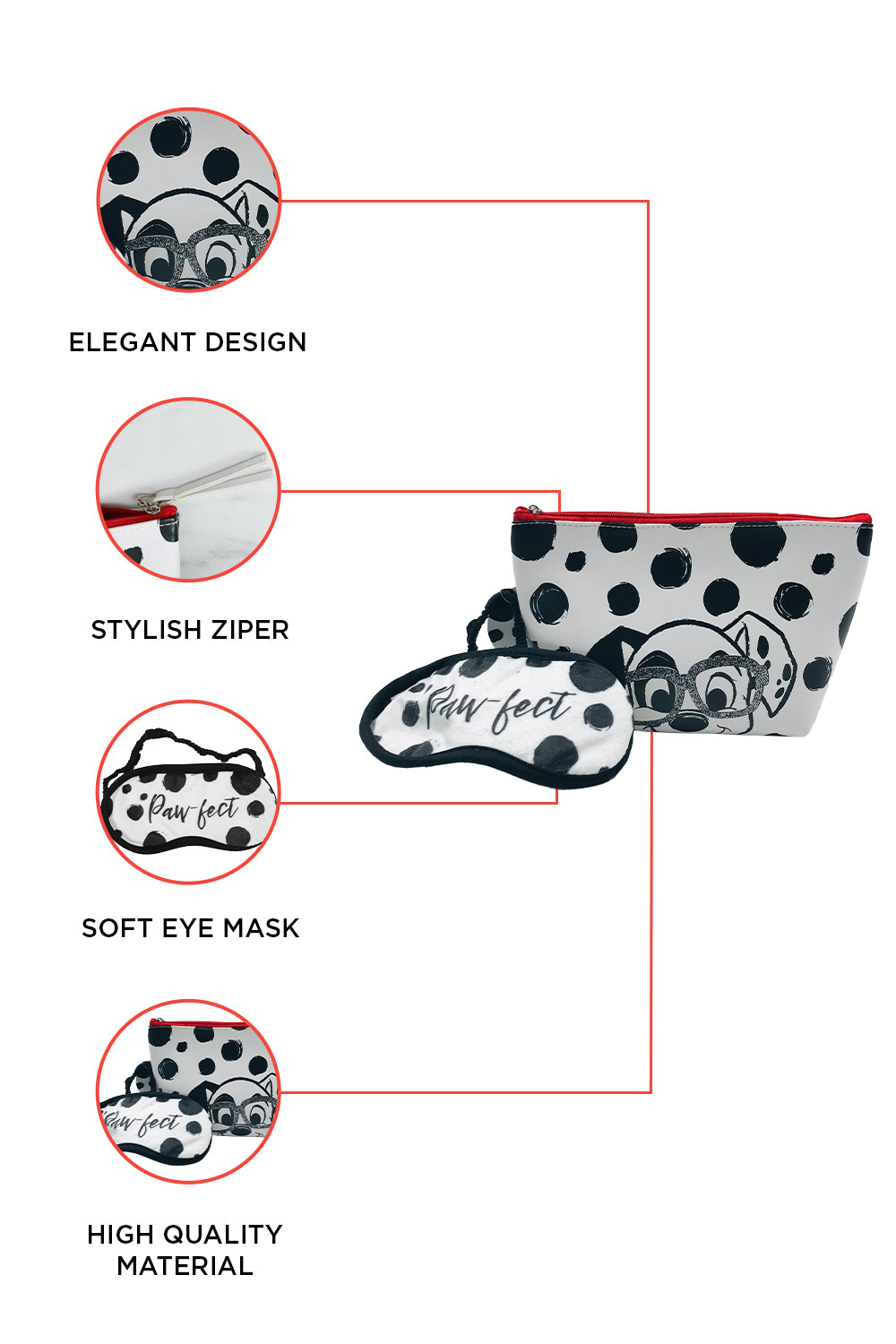 Disney 101 Dalmatians Washbag & Eye Mask