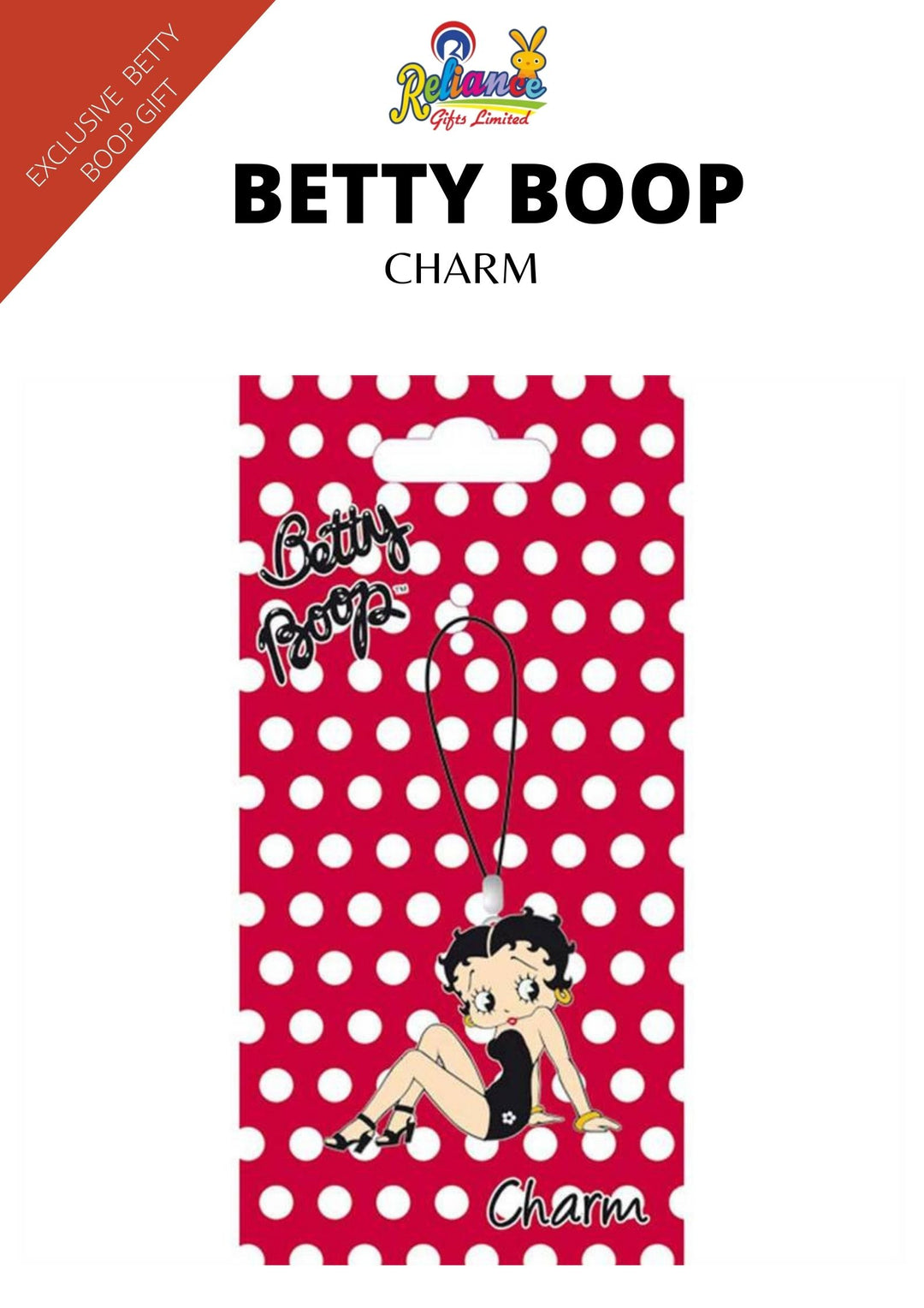 Betty Boop Swimsuit 'Polka Dot'Charm  is a gorgeous phone charm from the hugely popular Betty Boop 'Polka Dot' range.  Can be used as a phone charm or can easily be attached to zips, bags or clothing. Exclusively Available at Reliance Gifts www.reliancegifts.co.uk