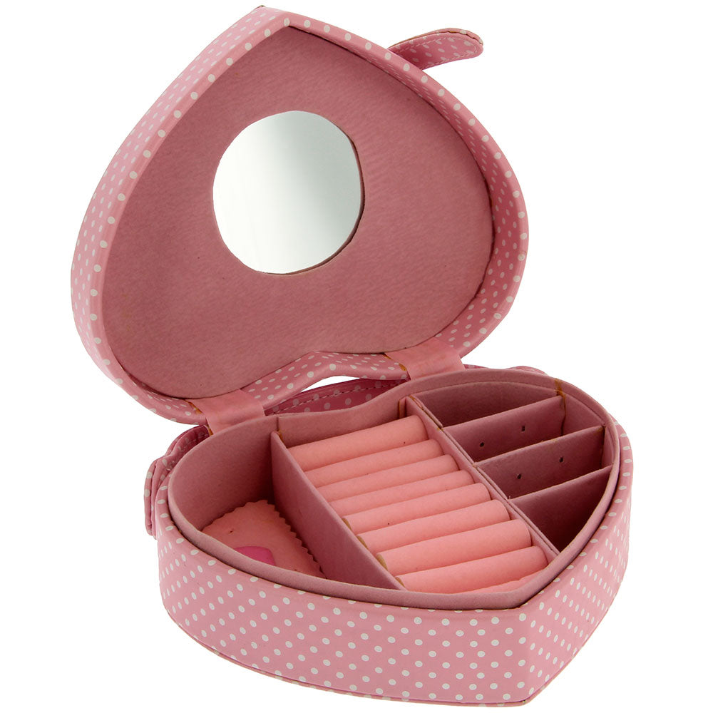 Hello Kitty Pink Heart Jewellery Box is a lovely heart shaped jewellery box featuring Kitty face on the pink polka dot box. It’s an ideal product for Hello Kitty fan. This lovely jewellery box has a lot of space inside.Exclusively Available at Reliance Gifts www.reliancegifts.co.uk