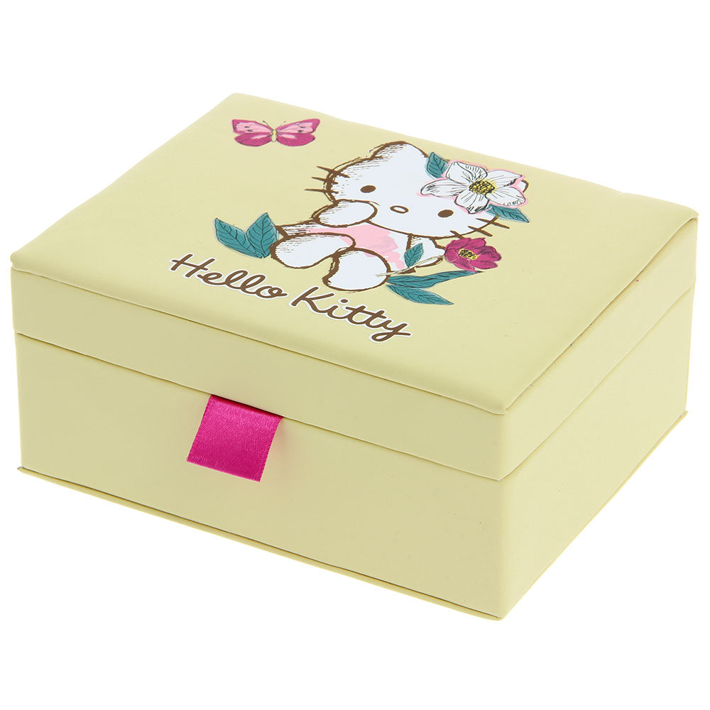 Hello Kitty - Vintage Bloom Jewellery Box is a lovely jewellery box with Kitty in a vintage look with flower and butterfly and a pink dress with Hello Kitty written at the bottom. Exclusively Available at Reliance Gifts www.reliancegifts.co.uk