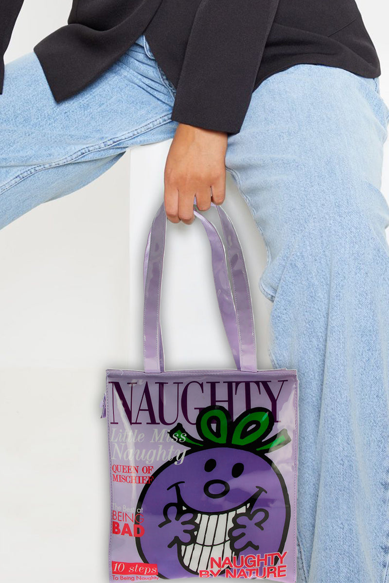 Little Miss Naughty Plastic Tote Shopper Bag