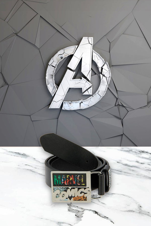 Marvel Deluxe PU Leather Belt With Marvel LOGO Buckle